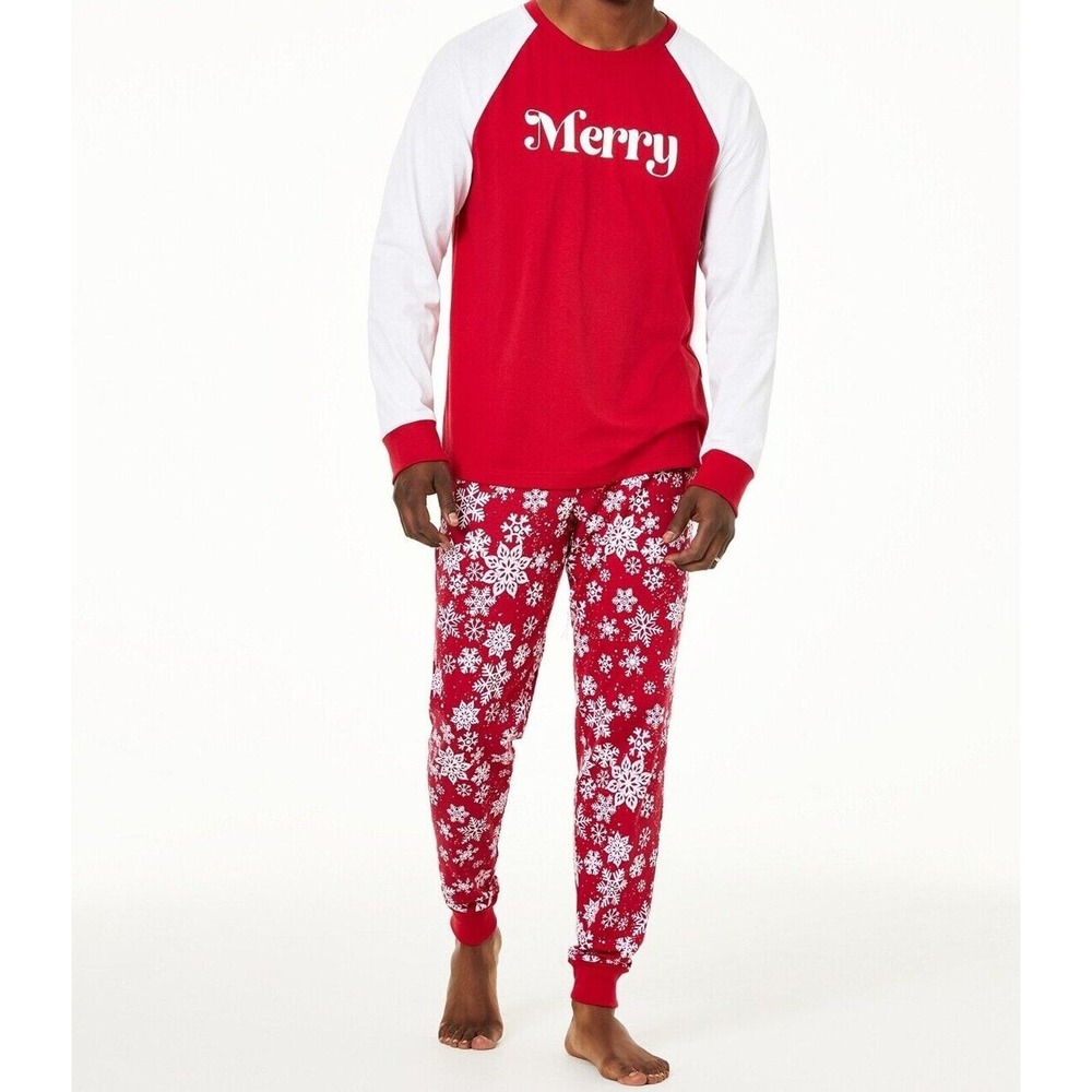 Family Pajamas Matching Men's Merry Pajama Set, Size Medium